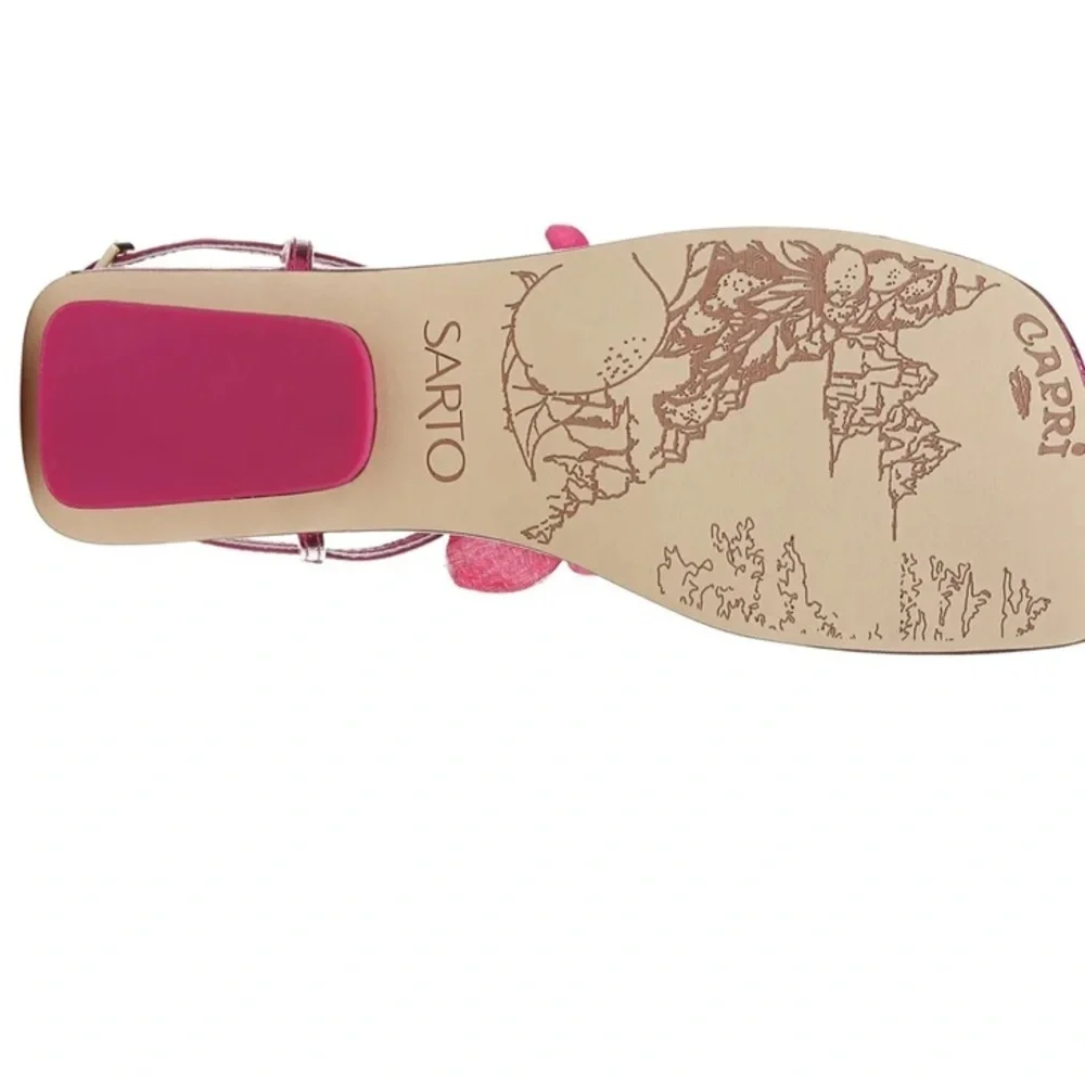 Anthropologie Franco Sarto Capri Flora sandals size 8.5 in fuchsia new